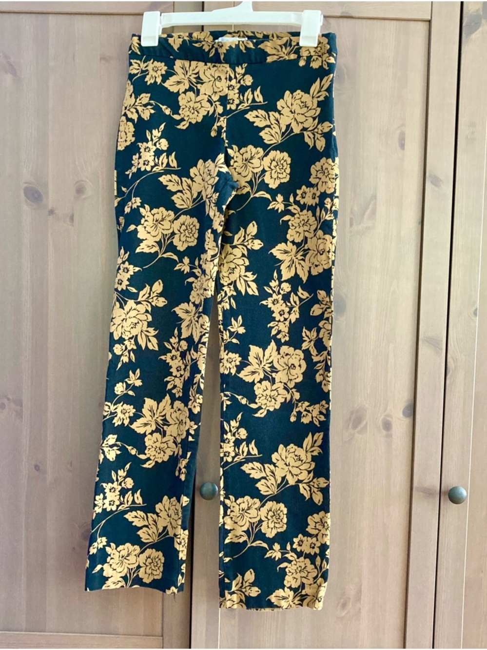 Ninety Vintage Black and Tan Floral Pants